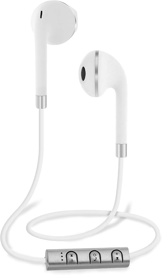 Bluetooth Wireless Stereo Earbuds with Mic -White