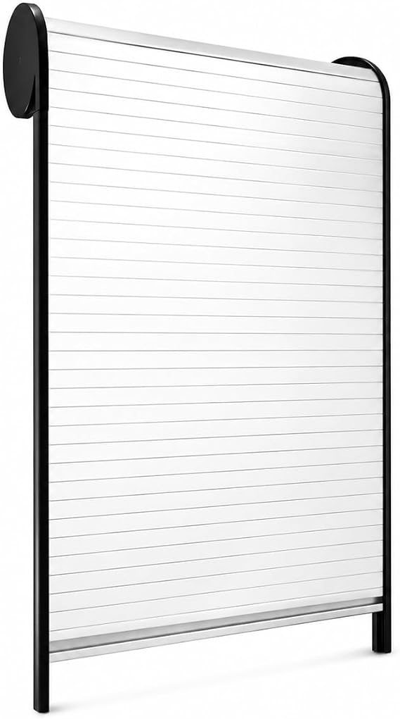Roller Shutter Cabinet Door Tambour Sliding Cupboard Door with Side Tracks Space-Saving Privacy Cover for Kitchen, Office Storage, 50x60cm