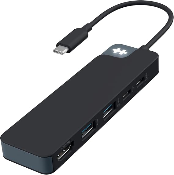 HyperDrive Flex 5-Port USB C Hub Multiport Adapter for Crisp Visuals, Fast Transfers, Charging HDMI 4K30Hz, 100W Power Delivery, 5Gbps, 2X USB-A Windows, Chrome, Mac (Black)