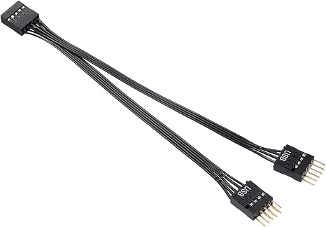 USB 2.0 9-Pin Header 1-to-2 Splitter Hub for Motherboard PC