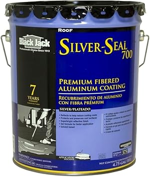 APOC 208 Silver Guard-F Fibered Aluminum Roof Coating, 5 Gallons, Provides a Bright & Long-Lasting Finish to Reflect Sun's Heat & Lower Cooling Costs