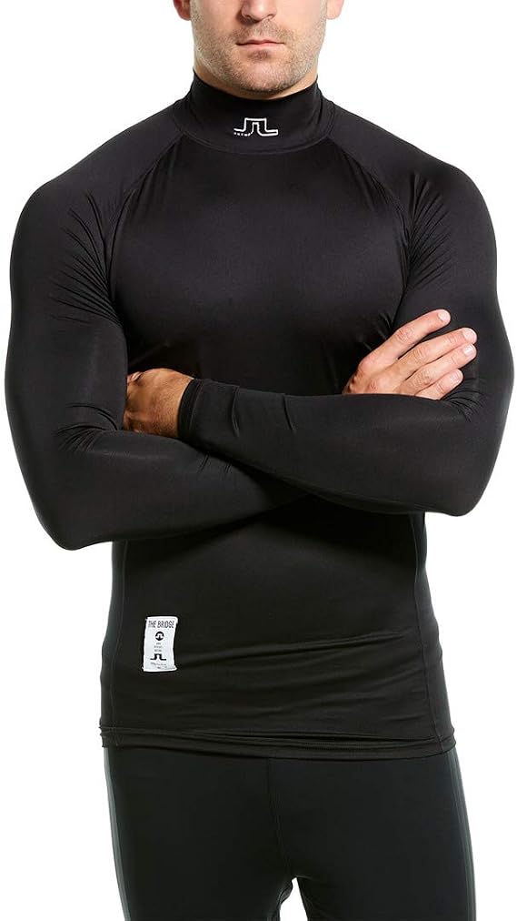 J. Lindeberg Mens M El Soft Compression Shirt, L, Black