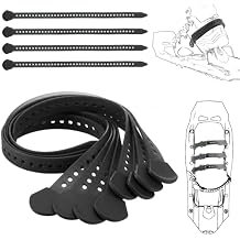 18" Classic Snowshoe Strap Kit Black Skiing Boot Wraps Ties Adjustable Snowshoes Replacement Straps for Skiing