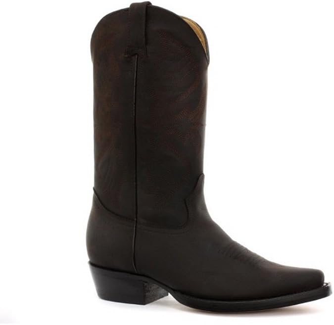 Grinders Louisiana Brown Mens Cuban Heel Cowboy Leather Boots 9