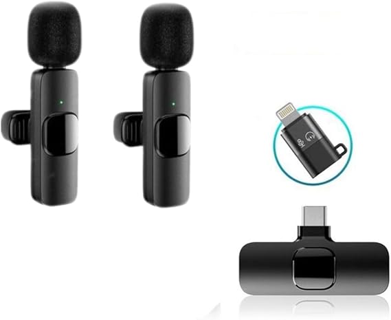Daytona K9-D2 TYPE-C Lightning Dönüştürücülü Wireless Kablosuz Çiftli Yaka Mikrofonu