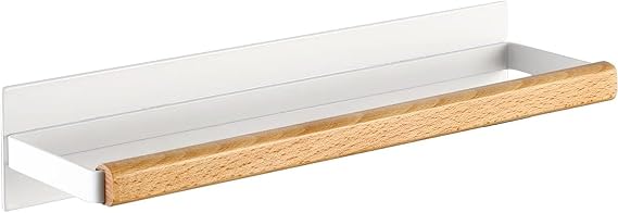Magnetic Paper Towel Holder Paper Towel Bar for Kitchen Refrigerator, Wood & Metal Paper Towel Roll Holder White