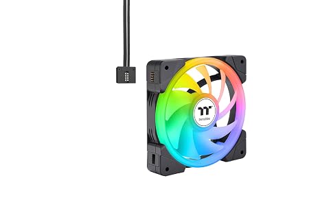 Thermaltake SWAFAN EX 12 ARGB PC Cooling Fan/ 3-Fan pcak/ 500~2000 RPM/Magnetic Connection/Reversable Blades/sync with MB RGB Software/ 120mm / White