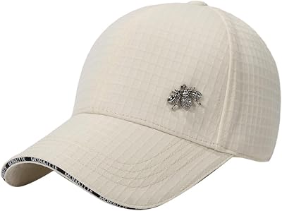 Baseball Hat for Women with Bee Emblem Pink Hat for Sunscreen All Seasons Wear