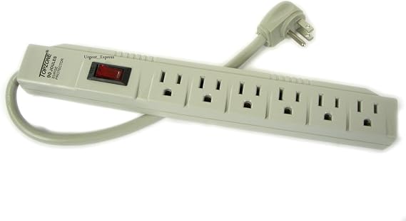 6 Outlet Power Electrical Wall Plug Socket Surge Protector Strip Switch Adapter