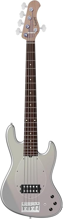 Sadowsky MetroExpress Vintage M 5-string Bass Guitar - Solid Silver Metallic, Morado Fingerboard