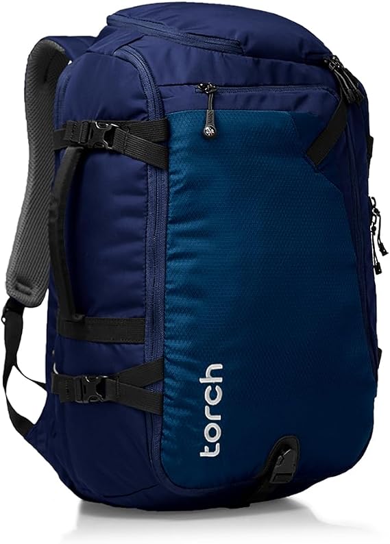 torch Travel Backpack 40L TSA Friendly Flight Approved, Carry-On Waterproof Hiking Daypack with Rain Cover Lightweight Rucksack for Camping, Trekking, Outdoor Adventures Takahagi(Blue)