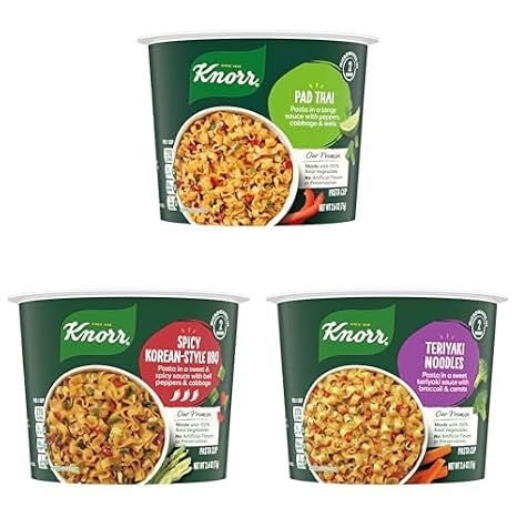 Knorr | Global Flavors Pasta Cups | Quick & Easy Meals | Flavorful Variety | Made with Real Vegetables | 3 count 2.6 oz