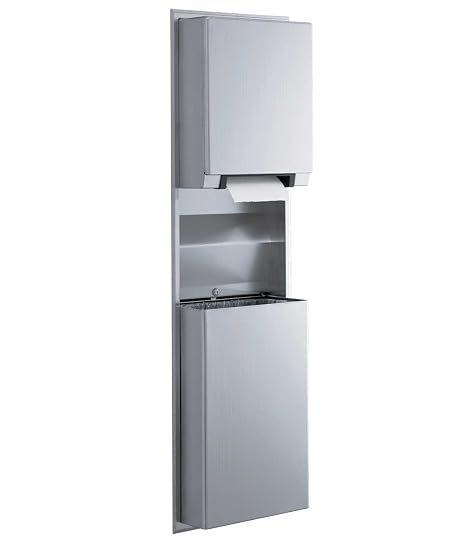 Bobrick 39747 ClassicSeries 304 Stainless Steel Recessed Convertible Automatic Universal Roll Paper Towel Dispenser and Waste Receptacle, Satin Finish, 17-3/16" Width x 56" Height