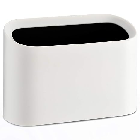 SUBEKYU Mini Countertop Trash Can,Tiny Desktop Trash Can,White 0.4 Gal
