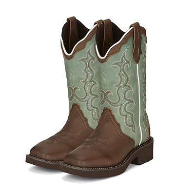 Justin Raya 12 Womens Western Boot - Gypsy Collection - Square Toe, J-Flex Comfort, Distressed Brown - 8.5B