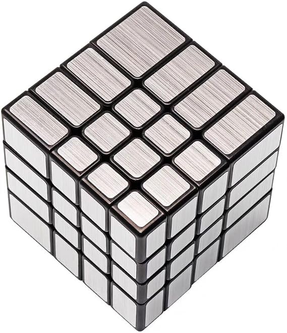 CuberSpeed 4x4 Mirror Cube Silver Sticker Magic Cube Black 4x4x4 Speed Blocks