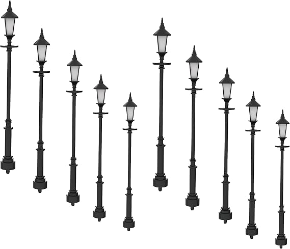 1/72 10PCS Plastic Single-Head Street Lamp Outdoor Decoration Model Kit
