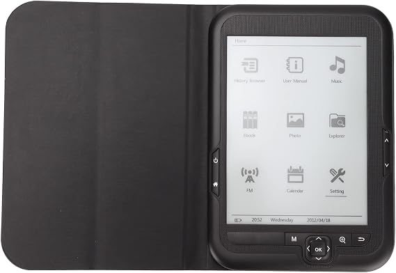 Diydeg 6In, Support Music Playback Bookmarks Zoom Function 800X600 Ink Screen Support 16GB TF Card Expansion Reader Ebook Reader Device with 2500Mah Battery(16GB)