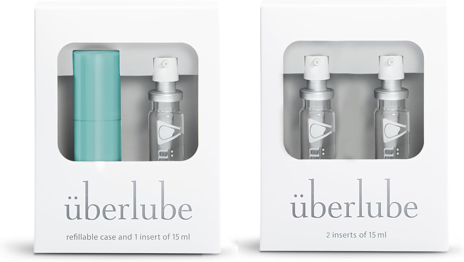 Uberlube Aqua Travel & Refill Bundle - Aqua Travel Lube Kit  2 Refills, Unscented, Flavorless, Works Underwater - 45ml Total