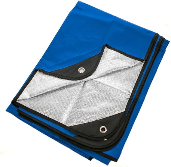 Arcturus All-Weather Outdoor Survival Blanket, Thermal Emergency Blanket, Reflective Heat Tarp with Grommets, Lightweight for Camping, Backpacking, Hiking & Emergency Car Kits, Blue, 60x82in