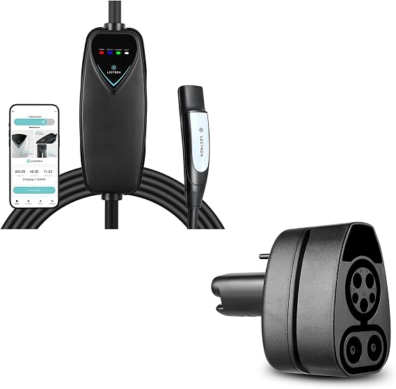 Lectron Bundle - CCS to NACS Adapter Not Compatible with Cybertruck & Level 2 Tesla Charger (WiFi Version) Compatible with Tesla Model S, 3, X, Y & All NACS EVs