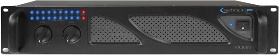 Technical Pro Professional 1000 Watts 2U 2-Channel DJ Power Amplifier | with Dual Cooling Speed Fans and, Integrated Power Stabilizer
