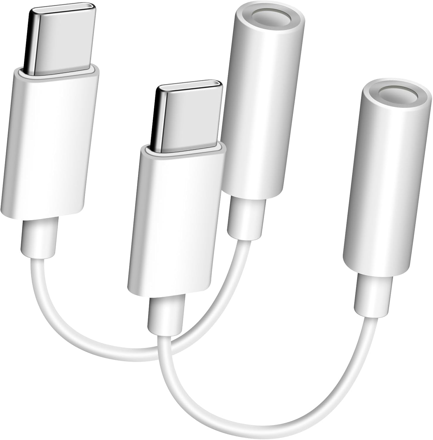 USB C to 3.5mm Headphone Adapter - 2 Packs Earphone Jack Adapter USB C to Aux Audio Cable Cord Compatible with iPhone 16 1515 Plus15 Pro15 Pro MaxiPadMacBookPixel, Samsung Galaxy Type C Devices