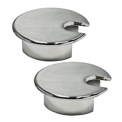 2 Pcs Desk Grommet 1-38  35 mm, Desk Cord Hole Cover, Cable Grommet Metal Zinc Alloy Materilal, Desk Hole Grommet for Home & Office Pc, Detachable Cable Cord Organizer-Brushed Silver