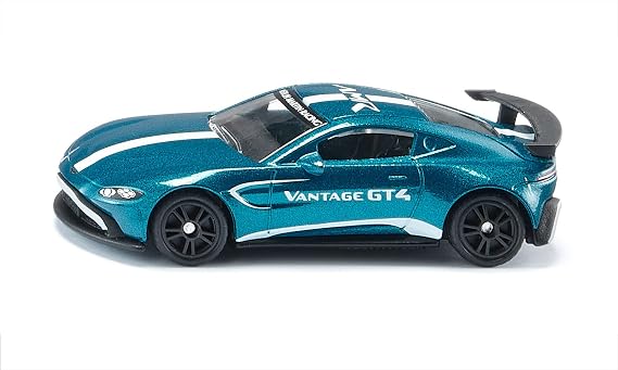 Siku Aston Martin Vantage GT4 1577 | Diecast Metal & Plastic Toy Vehicle Replica | Metallic Paint, Huge Rear Wing, Rubberized Tread, Detailed Design and Interior | Collectible Blister Series