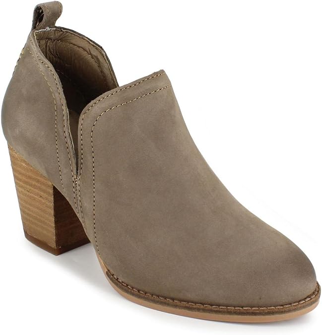 ARTISAN Womens Beige Western Duel V-Cut Padded By Zigi Sindy Round Toe Block Heel Slip On Leather Booties 10 M