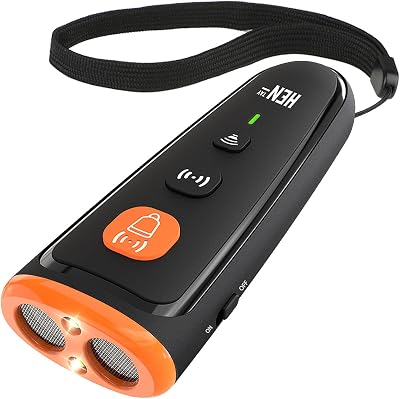 Hentay Ultrasonic Dog Training and Anti Barking Device, Small Medium and Large Dog Barking Control Devices Rechargeable Dog Deterrent Device LED Light 16.4 ft Range Portable Indoor Outdoor