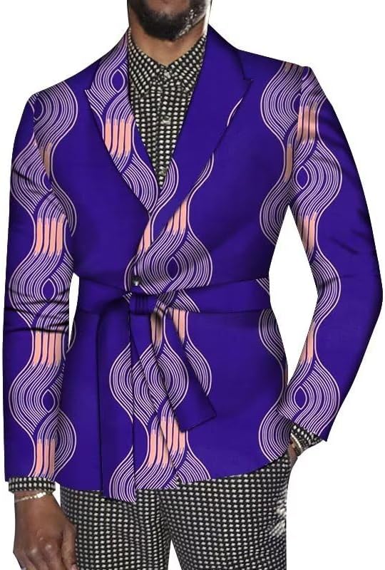 Mens Suit Jacket Business Blazer Sport Coats with Belt Casual Sports Jacket