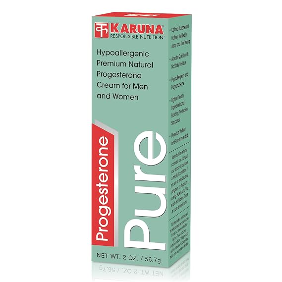 Karuna Progesterone Pure 2OZ | Hypoallergenic USP Progesterone from Wild Yam Root Extract, Organic Jojoba Oil and Aloe Leaf Extract Organic Shea Butter Vitamin E