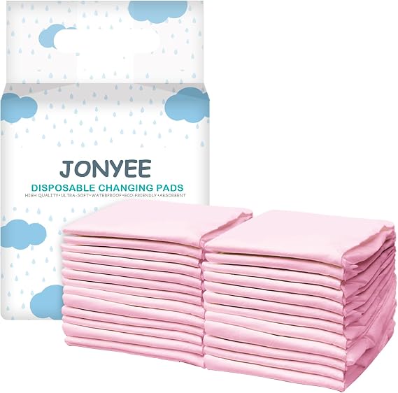 Basics Dog and Puppy Pee Pads with 4-Layer Leak-Proof and Quick-Dry Design for Potty Training, 13 x 17 Ultra Absorbent Disposable Changing Pads for Small Pets -Pink(25 Count)