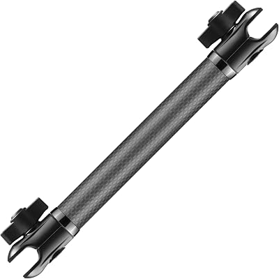 Tackform 10 Long 20mm Ball and Socket Arm DuraLock 20 Series Carbon Fiber Arm | Dual 20mm Sockets with Optional Anti-Theft Knobs | Black