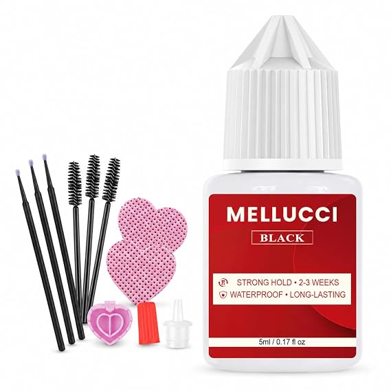 Lash Cluster Glue Strong Hold, 2-3 Weeks Long-Lasting Waterproof, Low Irritation Eyelash Extension Glue for Professional or DIY Home Use