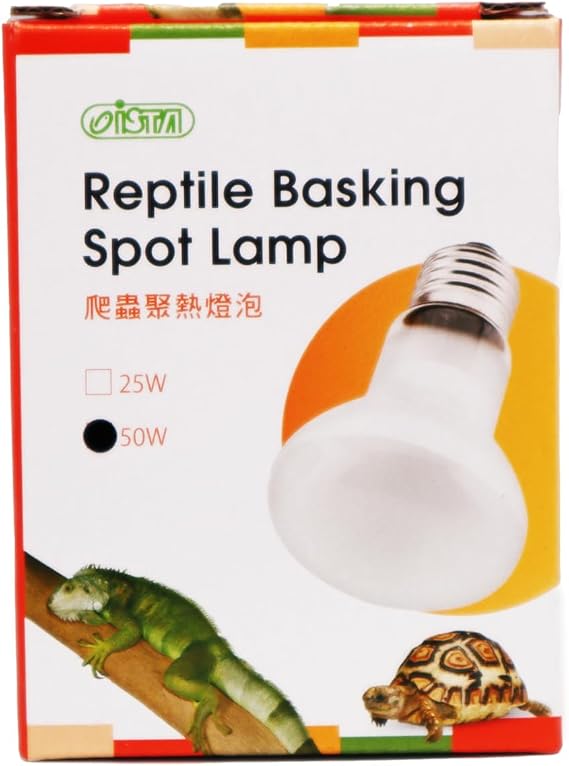 ISTA Reptile Basking Spot Lamp 50W, 110V, UVA Rays, Average Life Up to 3500 Hours with Unique Design