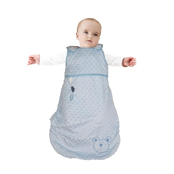 Baby Sleeping Bag Wearable Blanket Sleep Sacks 3-6 Months Infant Sleeveless 9M Newborn Swaddle Blanket Transition Sack 0-6 Months Boy Soft Dot Velour Toddler Adjustable Bags Kids Warm 1.8 Tog 4 Season