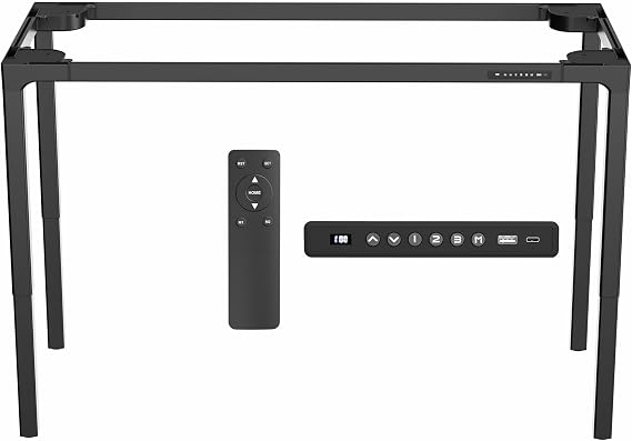 VIVO Premium Electric 4-Leg Quad Motor Standing Desk Frame for 71 x 30 inch Table Tops, Memory Controller, Frame Only, Black, DESK-F10B