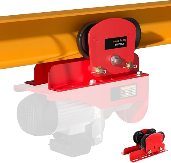 1 Ton I-Beam Hoist Trolley, Adjustable 1.966.69 in, Push Type
