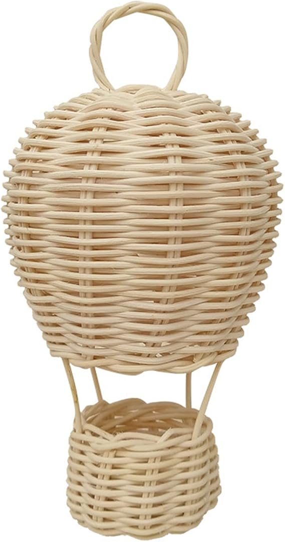 Rattan Hot Air Balloon Handwoven Small Pendant Charm Accessory Decor for Kids Room Kindergarten Nursery Decoration Rattan