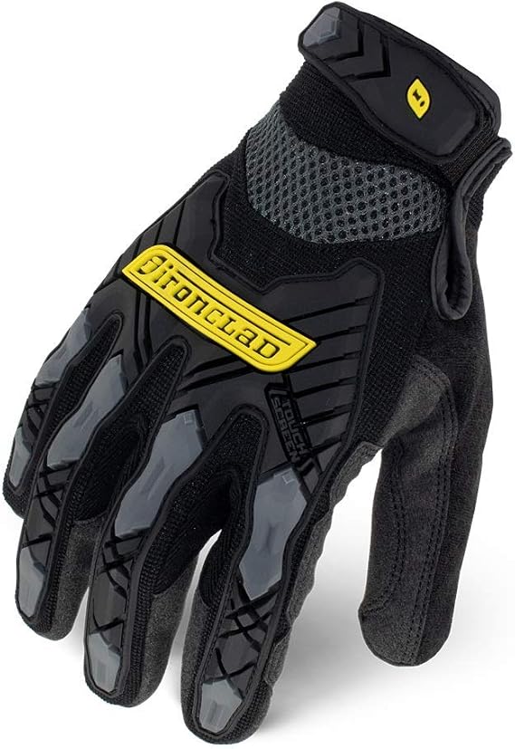 Ironclad Command Impact Work Gloves; Touch Screen Gloves Conductive Palm & Fingers, Impact Protection, Machine Washable