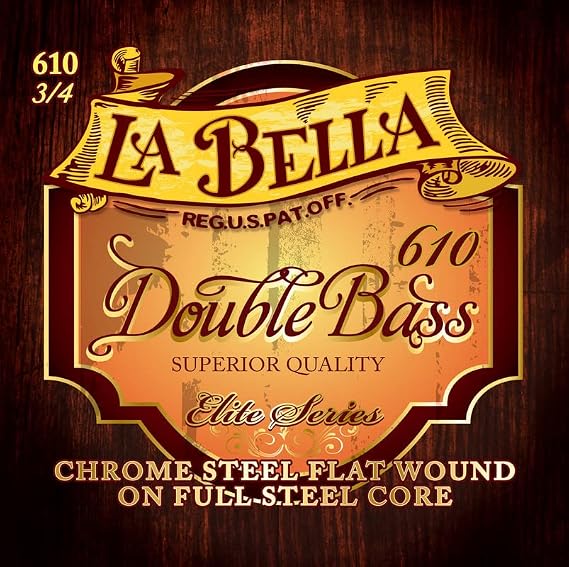 La Bella 610 Double Bass Chrome Steel Flat Wound on a Full Steel Core 611-614