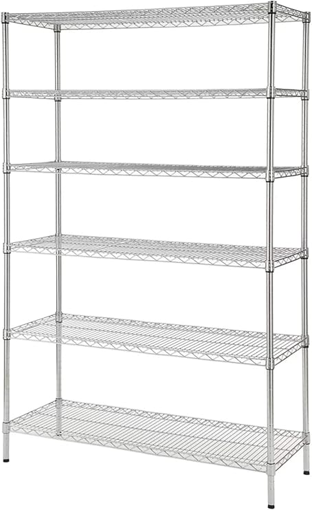 18" Deep x 42" Wide x 74" High 6 Tier Chrome Wire Shelving Kit | NSF Commercial Storage Rack Unit