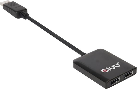 Club3D CSV-6200 Multi Stream Transport (MST) DisplayPort to DisplayPort Multi Monitor Splitter - 2-Port MST Hub - DP 1.2 to 2x DP MST Hub USB powered