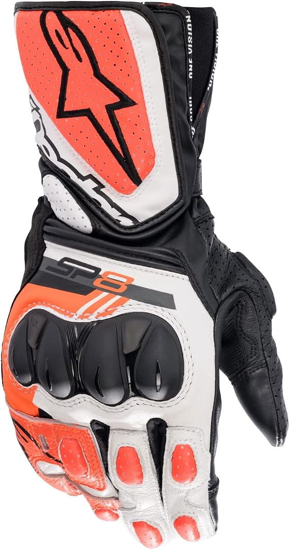 Alpinestars SP-8 V3 Men's Motorcycle Gloves (Black/White/Fluorot)