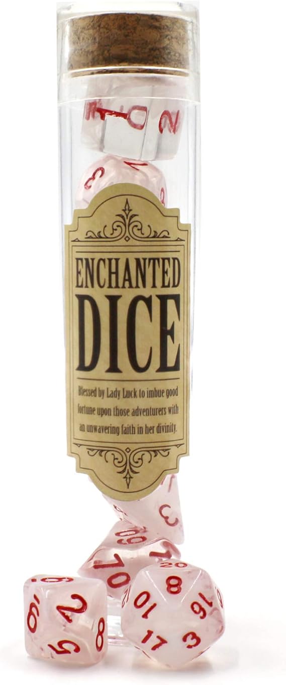 Enchanted Dice - TRPG Polyhedral Die Set for D&D (Red Smoke)