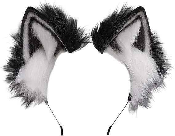 Animal Cosplay Ears Hairband Handmade Faux Plush Cat Fox Wolf Dog Ears
