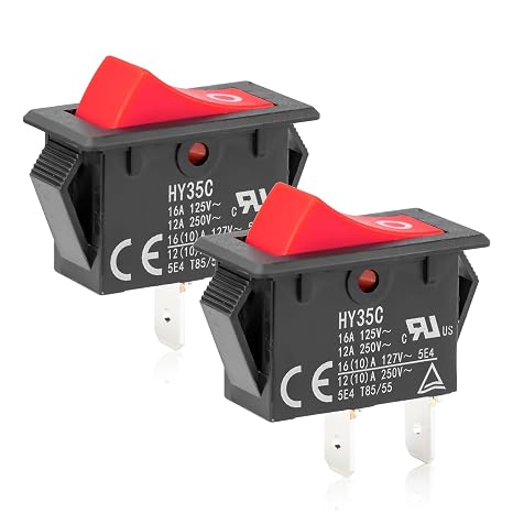 2 Pcs HY35C Push Button Switch, Fits Home & Industrial Appliances Switch
