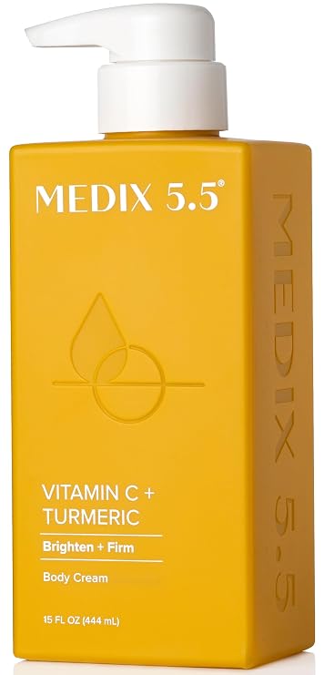 MEDIX Vitamin C Cream + Niacinamide Brightening Body Lotion | Anti Aging Moisturizer Vitamin C Lotion For Women & Men To Soften The Look Of Dark Spots, Wrinkles, Uneven Looking Skin Tone, 15 Fl Oz